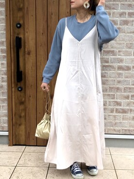 ワンピース ベージュ系 を使った アイスブルー のレディース人気ファッションコーディネート Wear