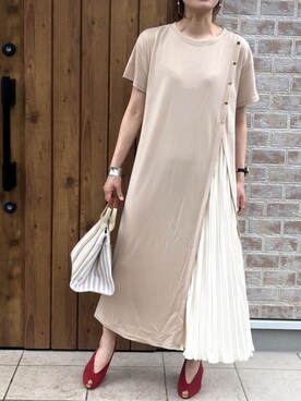 「petitcro（プティクロ）のpetitcro  ワイドバングル PCKB1901001（バングル/リストバンド）」を使った、Riiisaさん（レディース・158cm）の春コーディネート