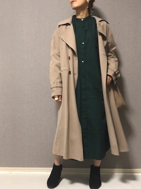 「URBAN RESEARCH（アーバンリサーチ）のアイテム（トレンチコート）」を使った、Riiisaさん（レディース・158cm）の秋コーディネート