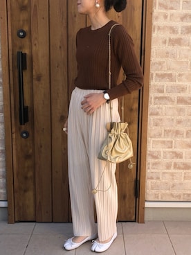 「Dress up everyday（ドレスアップ エブリデイ）のアイテム」を使った、Riiisaさん（レディース・158cm）の秋コーディネート