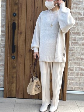 「AmbreNeige」｜「アイテム（ハンドバッグ）」を使った、Riiisaさん（レディース・158cm）の冬コーディネート