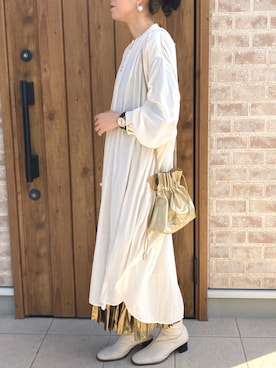 「Dress up everyday（ドレスアップ エブリデイ）のアイテム」を使った、Riiisaさん（レディース・158cm）の冬コーディネート