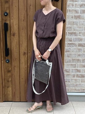 「MAMACASAR（ママカサル）のアイテム」を使った、Riiisaさん（レディース・158cm）の春コーディネート