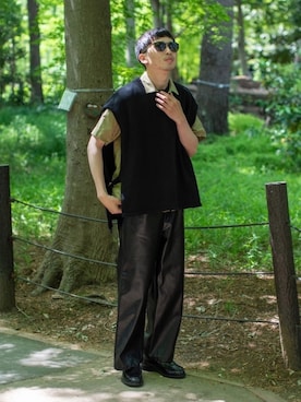 「FEKETE（フェケテ）のアイテム（パンツ）」を使った、peikunさん（メンズ・169cm）の春コーディネート