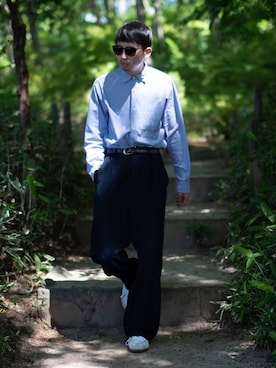 「ITEMS URBANRESEARCH（アイテムズ アーバンリサーチ）のアイテム（セットアップ）」を使った、peikunさん（メンズ・169cm）の春コーディネート