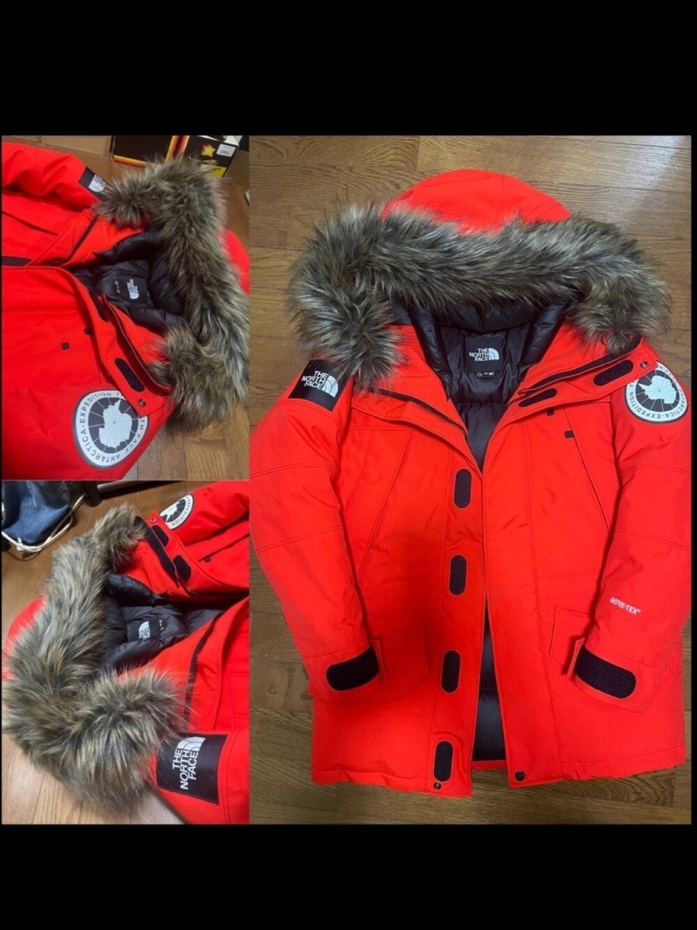 「ザノースフェイス、THE NORTH FACE、northface、ANTARCTICA、アンタークティカパーカー、ファイアリーレッド、冬コーデ、今日のコーデ、お洒落さんと繋がりたい、18aw」｜「THE NORTH FACEのアイテム（ダウンジャケット/コート、レッド系）」を使った、怠惰ですけれども®︎さん（メンズ・170cm）の秋コーディネートの1枚目の写真