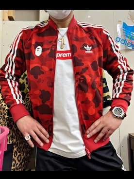「Bape」｜「アイテム（ジャージ）」を使った、怠惰ですけれども®︎さん（メンズ・170cm）の春コーディネート