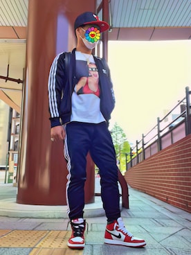 「Jordan」｜「アイテム（ジャージ）」を使った、怠惰ですけれども®︎さん（メンズ・170cm）の春コーディネート