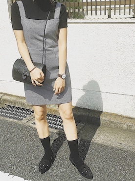 「Daniel Wellington（ダニエルウェリントン）の【Daniel Wellington】レザーバンド３６ＭＭ（アナログ腕時計）」を使った、Erika Katoさん（レディース・156cm）の秋コーディネート