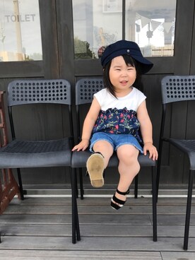 「BEAMS（ビームス）のアイテム」を使った、miyumiyuさん（キッズ・80cm）の夏コーディネート