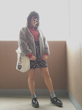 「Hのアイテム（バッグ）」を使った、めぐちゃんさん（レディース・157cm）の冬コーディネート