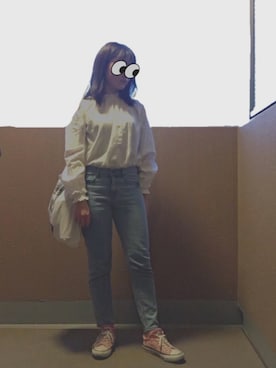 「Hのアイテム（バッグ）」を使った、めぐちゃんさん（レディース・157cm）の夏コーディネート