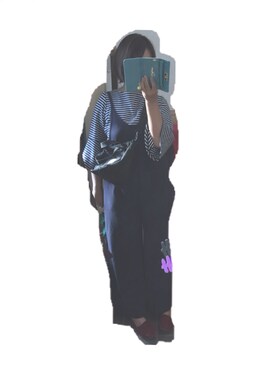 「NET（ネット）のアイテム（サロペット/オーバーオール）」を使った、E☺︎Hさん（レディース・158cm）の秋コーディネート