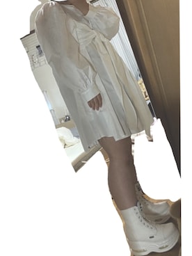 「PUNYUS（プニュズ）のアイテム（シャツワンピース）」を使った、肉まん。さん（レディース・160cm）の秋コーディネート