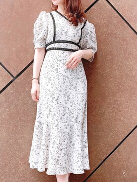 「プロフィールから♡のアイテム（ワンピース/ドレス、ホワイト系）」を使った、Miyuさん（レディース・149cm）の夏コーディネート