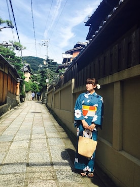 「アイテム（浴衣、グリーン系）」を使った、ysm☻さん（レディース・157cm）の夏コーディネート