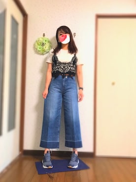 「アイテム（アナログ腕時計、ブルー系）」を使った、ysm☻さん（レディース・157cm）の春コーディネート