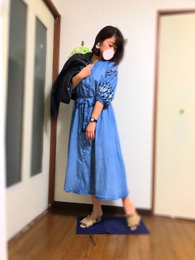 「アイテム（腕時計、ブルー系）」を使った、ysm☻さん（レディース・157cm）の秋コーディネート