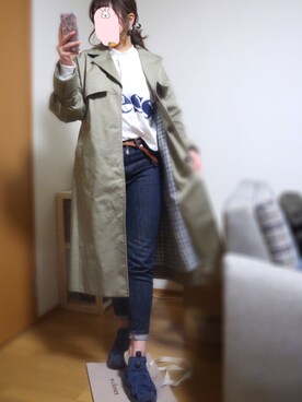 「zozoデニム」｜「アイテム（トレンチコート）」を使った、ysm☻さん（レディース・157cm）の春コーディネート