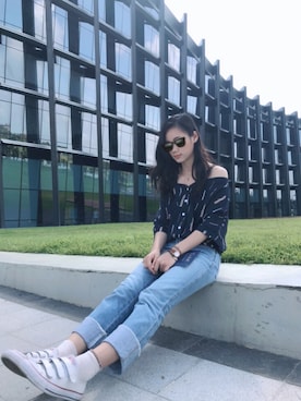 「Marc by Marc Jacobs（マークバイマークジェイコブス）のアイテム（アナログ腕時計）」を使った、魚さん（レディース・162cm）の夏コーディネート