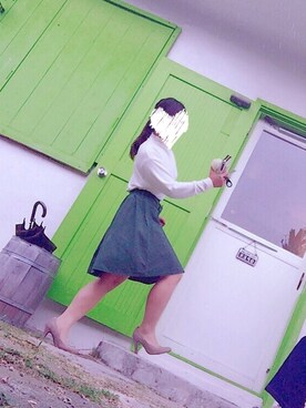 「ひざ丈スカート」｜「アイテム（その他）」を使った、わたさん（レディース・154cm）の冬コーディネート