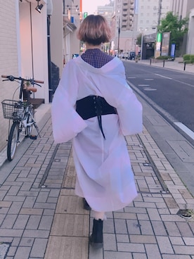 「コルセット」｜「アイテム（その他アウター）」を使った、いわさきさん（レディース・160cm）の春コーディネート