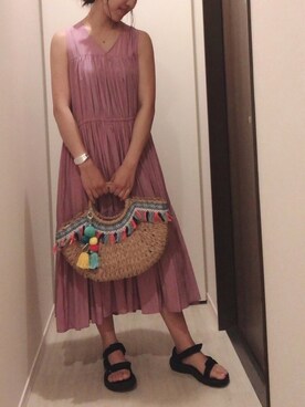 「NINE（ナイン）のアイテム（アクセサリー）」を使った、りささん（レディース・163cm）の夏コーディネート