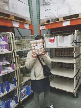 「costco」｜sakiさん（レディース・157cm）の冬コーディネート