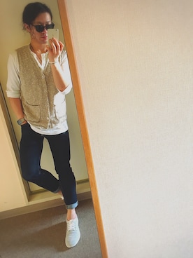 「TORY BURCH（トリーバーチ）のアイテム」を使った、Takayaさん（メンズ・170cm）の春コーディネート
