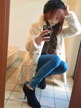 「スキニー」｜「アイテム（ブーティ）」を使った、mgmさん（レディース・158cm）の冬コーディネート