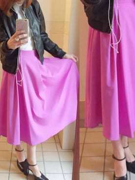 「KOBE LETTUCE」｜「アイテム（ライダースジャケット）」を使った、mgmさん（レディース・158cm）の春コーディネート