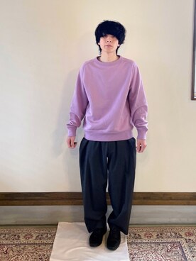 Uniqlo ユニクロ のスウェット パープル系 を使ったメンズ人気ファッションコーディネート Wear