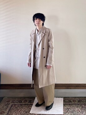 トレンチコートを使った ビッグシルエット のメンズ人気ファッションコーディネート Wear