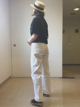 「SALON adam et rope'（サロン アダム エ ロペ）のアイテム（ハット）」を使った、hmy89さん（レディース・164cm）の夏コーディネート