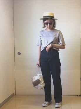 「SALON adam et rope'（サロン アダム エ ロペ）のアイテム（ハット）」を使った、hmy89さん（レディース・164cm）の夏コーディネート