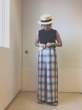 「SALON adam et rope'（サロン アダム エ ロペ）のアイテム（ハット）」を使った、hmy89さん（レディース・164cm）の夏コーディネート