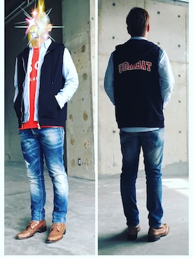 「MSGM（エムエスジーエム）のアイテム（パーカー）」を使った、ROD-2011さん（メンズ・175cm）の春コーディネート
