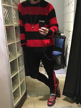 「DSQUARED2（ディースクエアード）のアイテム（ニット/セーター）」を使った、ROD-2011さん（メンズ・175cm）の秋コーディネート