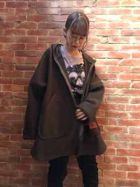「HYSTERIC GLAMOUR（ヒステリックグラマー）のアイテム（モッズコート）」を使った、SAKIさん（レディース・162cm）の秋コーディネート