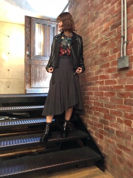 「アニマル」｜「アイテム（ブルゾン）」を使った、SAKIさん（レディース・162cm）の冬コーディネート