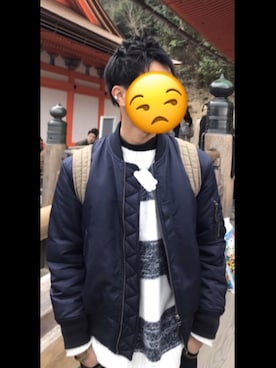 「Right-on（ライトオン）のアイテム（MA-1）」を使った、まめさん（メンズ・167cm）の冬コーディネート