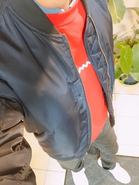 「Right-on（ライトオン）のアイテム（MA-1）」を使った、まめさん（メンズ・168cm）の秋コーディネート