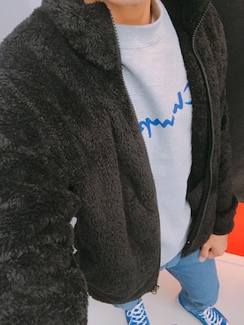 「アイラブCONVERSE」｜「アイテム（スウェット）」を使った、まめさん（メンズ・168cm）の冬コーディネート