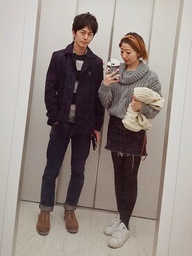 「アイテム（ピーコート）」を使った、インスタ→bz178koshu47さん（レディース・159cm・30代）の冬コーディネート