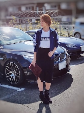 「アディダスオリジナルス」｜「アイテム（クラッチバッグ）」を使った、インスタ→bz178koshu47さん（レディース・159cm）の秋コーディネート
