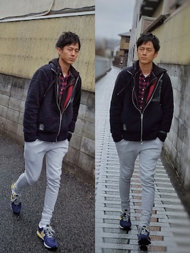 「アイテム（ブルゾン）」を使った、インスタ→bz178koshu47さん（メンズ・170cm・30代）の冬コーディネート