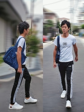 「RonHerman VINTAGE（ロンハーマンヴィンテージ）のアイテム（トートバッグ）」を使った、インスタ→bz178koshu48さん（メンズ・170cm）の夏コーディネート