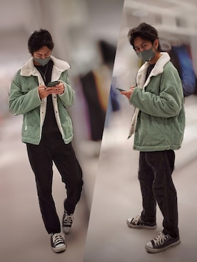 「HARIM（ハリム）のアイテム」を使った、インスタ→bz178koshu47さん（メンズ・170cm）の冬コーディネート