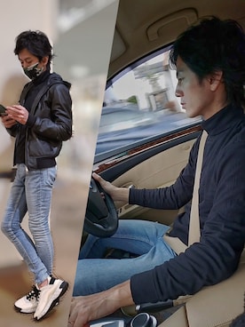 「roshell（ロシェル）のアイテム（ジャケット/アウター）」を使った、インスタ→bz178koshu47さん（メンズ・170cm）の冬コーディネート