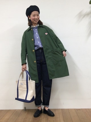 DANTON オリーブグリーン スプリングコート DANTON（ダントン）の「スプリングコート（ステンカラーコート